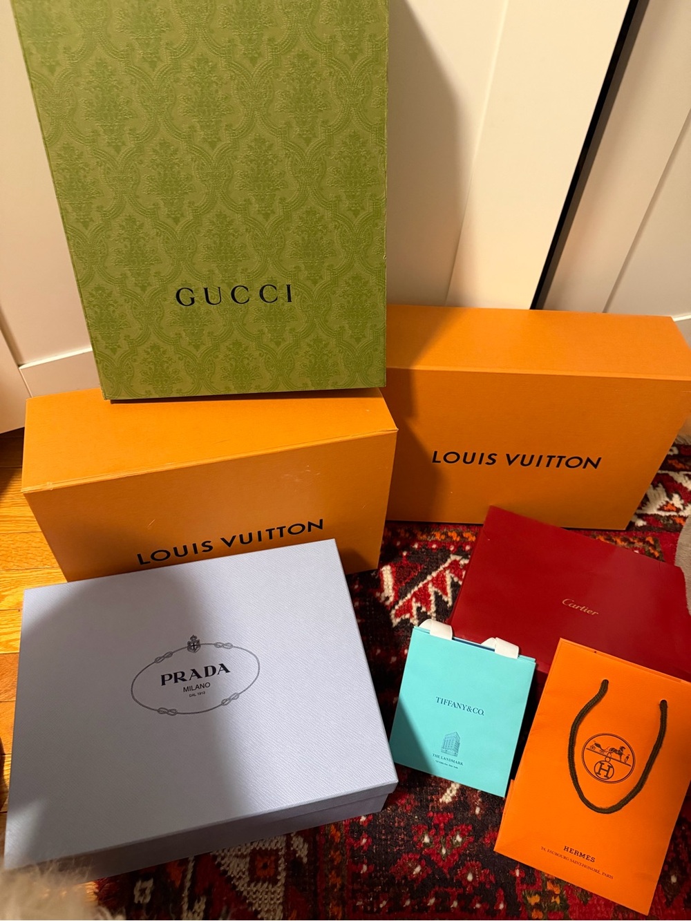 Luxury Designer Shopping Bag and Box Set - Assorted Colors
